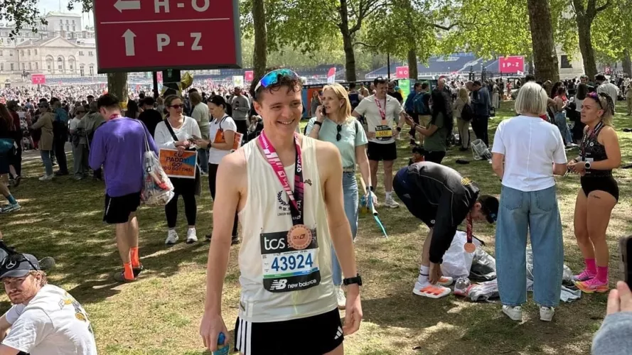 Runner with London Marathon Medal